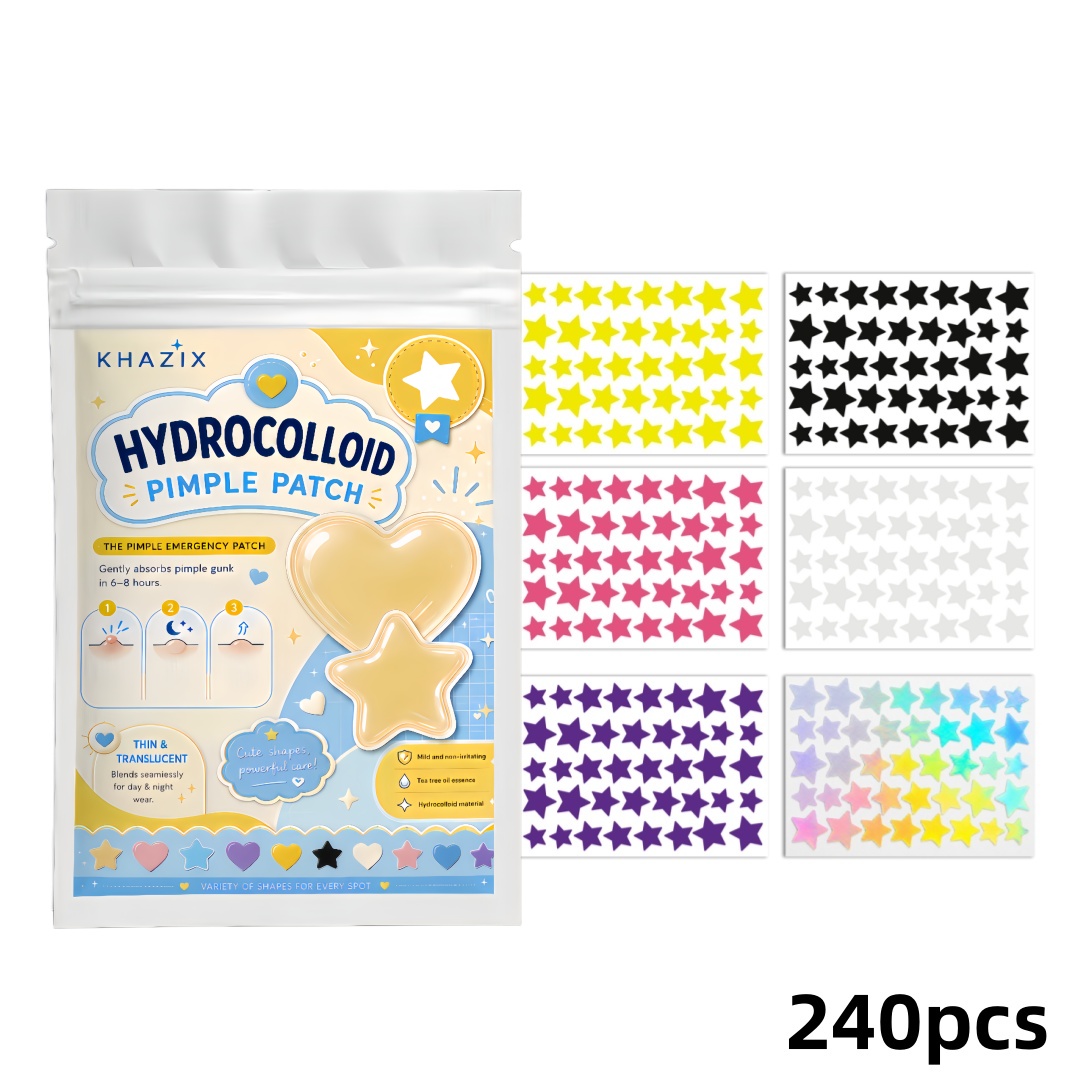 Hydrocolloid Pimple Patch - แผ่นปิดสิวรูปดาว 240 ชิ้น สำหรับใบหน้า ไฮโดรคอลลอยด์ ดูดซับสิว