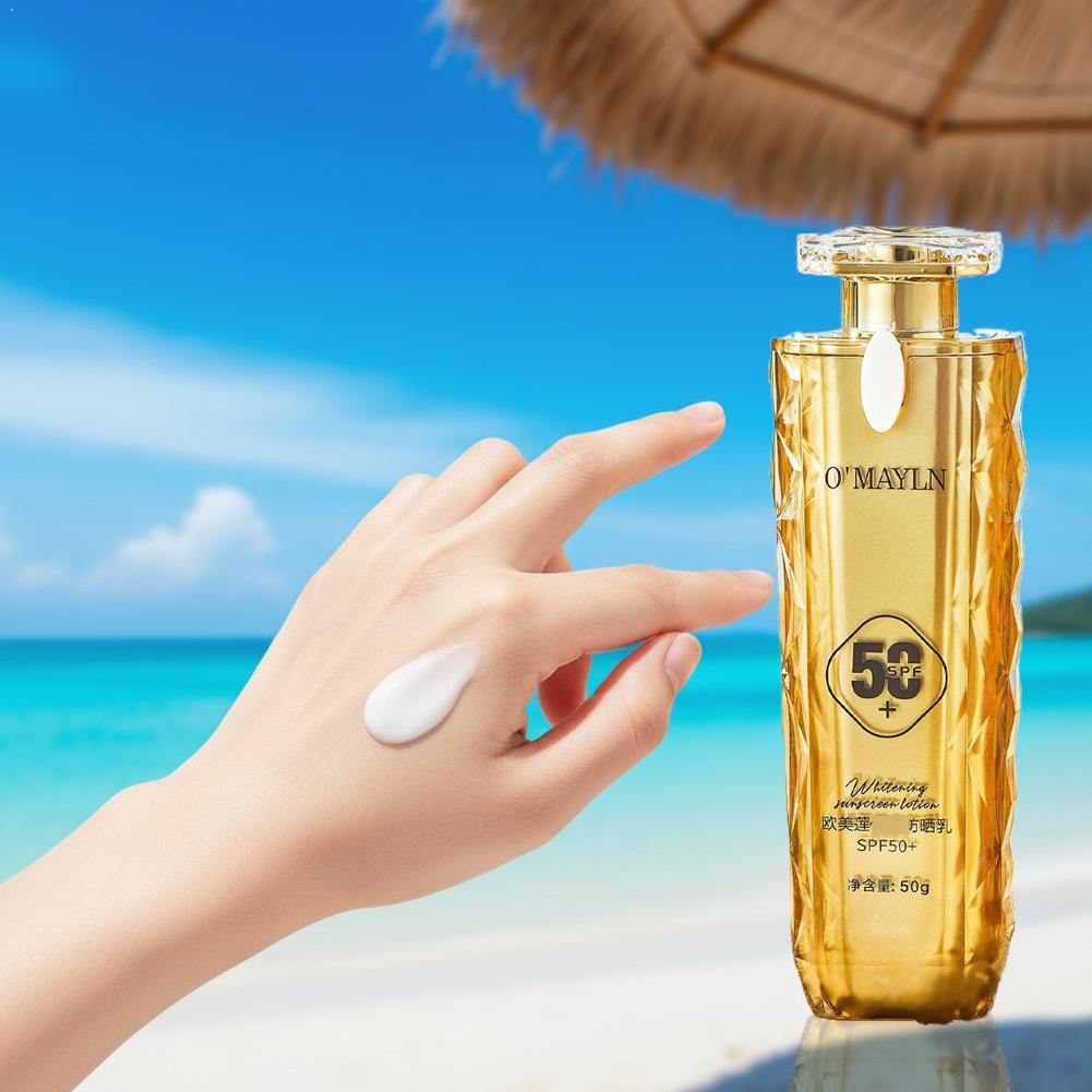 Spf 50 Waterproof Sunscreen - ครีมกันแดดฤดูร้อน SPF50+ มอยเจอร์ไรเซอร์บำรุงผิว กันน้ำ ป้องกันรังสียูวี สดชื่น