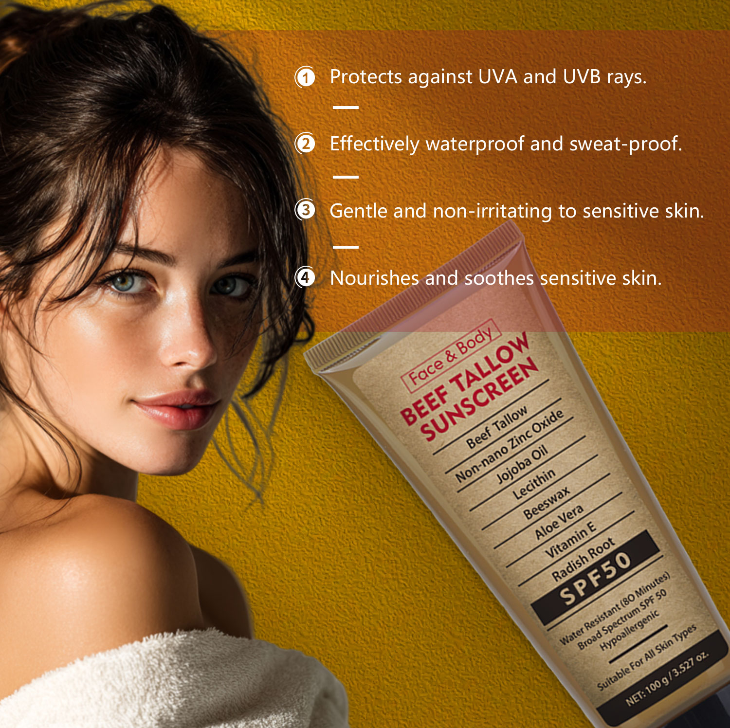100g Organic Grass-Fed Beef Ta - Spf 50 Waterproof Sunscreen บทวิจารณ์และราคา
