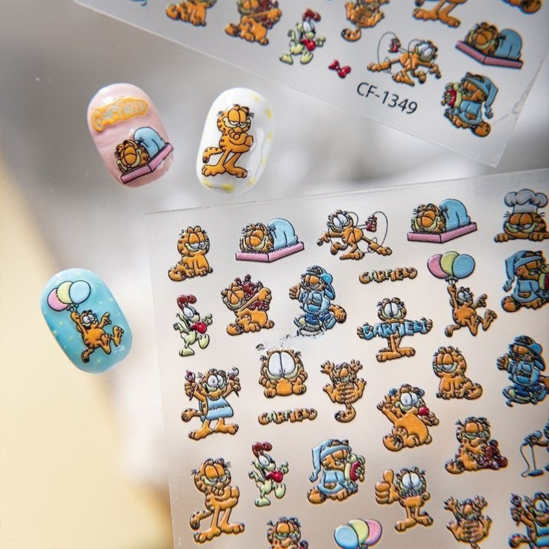 สติกเกอร์ตกแต่งเล็บลายการ์ฟิลด - Nail Art บทวิจารณ์และราคา