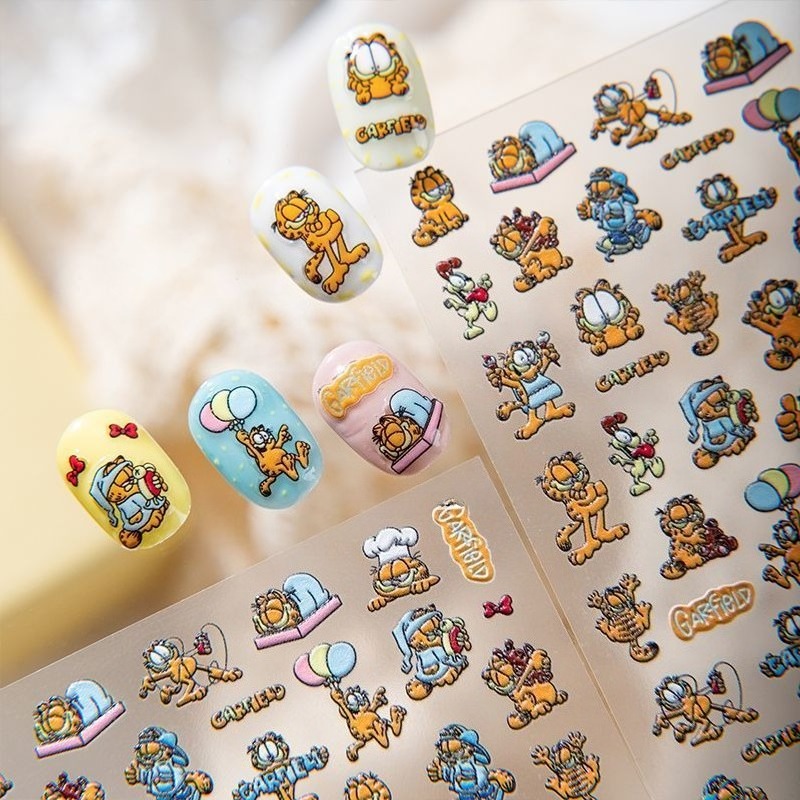 สติกเกอร์ตกแต่งเล็บลายการ์ฟิลด - Nail Art บทวิจารณ์และราคา