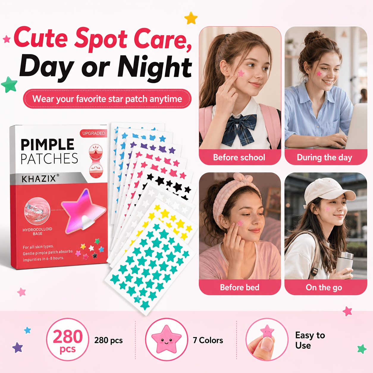 แผ่นแปะสิวรูปดาว 280 ชิ้น, สติ - Hydrocolloid Pimple Patch บทวิจารณ์และราคา